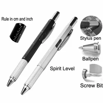 

Scale Capacitive Fashion PC Multifunction Stylus Pen Smartphone Level Portable for Ipad Pencil Chic Silver 6 in 1