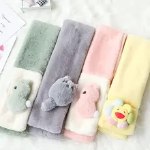 Детский Контрастный ЦВЕТНОЙ плюшевый шарф с галстуком-бабочкой и кроликом из мультфильма 40JF