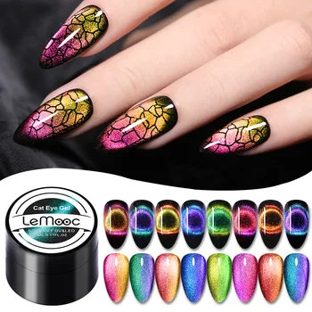 

LEMOOC 9D Cat Eye UV Gel UV LED Nail Polish Magnet Laser Shining Colorful Soak Off Nail Art varnish Varnish All For