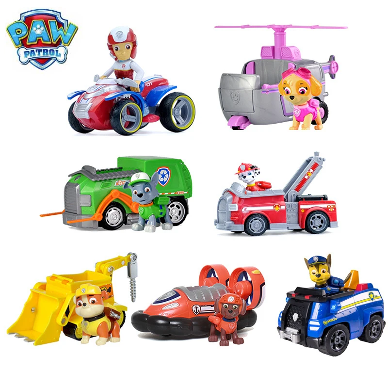 Paw Patrol собака Patrulha Canina Аниме Фигурка автомобиля пластиковая фигурка украшения игрушки для детей на день рождения рождественские подарки