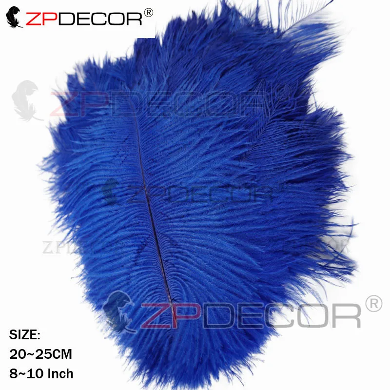 ZPDECOR Красивые 20-25 см/8-10 дюймов страусиные перья для рукоделия ювелирных изделий для свадебной вечеринки - Цвет: Королевский синий