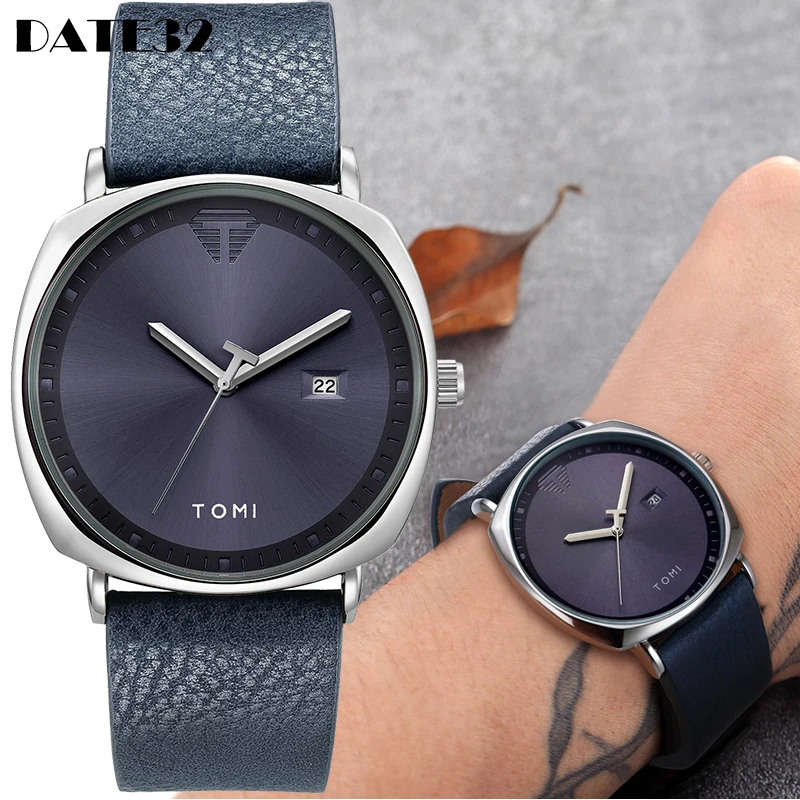 Calendar Watch for Men Simple Style Dial Men Quartz Wrist Watches Casual Leather Wristwatch Mens Minimalist Black Brown Clock modern style desk calendar minimalist tabletop paper calendardaily use standing paper office monthly planner table calendar