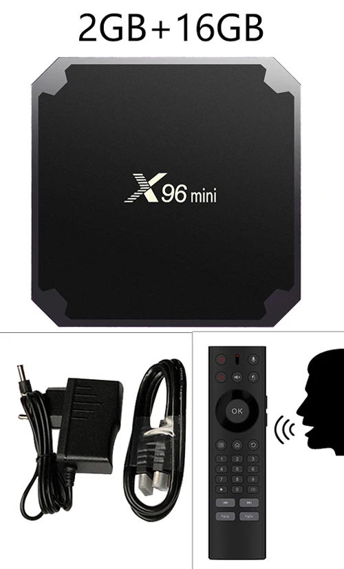 2G16G Voice remote ILEPO X96 Мини ТВ приставка Android 7,1 Смарт ТВ приставка 2 Гб 16 Гб четырехъядерный процессор Amlogic S905W 2,4 ГГц WiFi приставка IP tv M3u - Цвет: 2G16G Voice remote