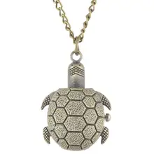 Творческий черепаха форма, карманные наручные часы мужской высокое качество бронзового сплава Чехол Мужской кулон часы детский подарок reloj de