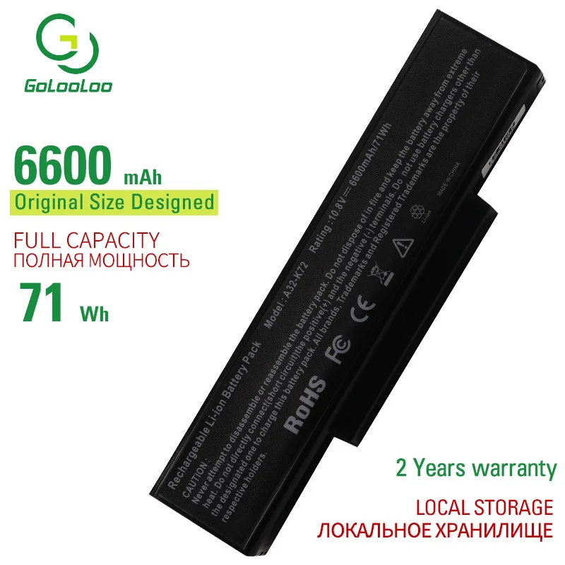 Golooloo 9 ячеек новинка Аккумулятор для ноутбука Asus N71V N71VG N71VN N73 N73F N73G N73JF N73JG N73JN N73JQ N73Q