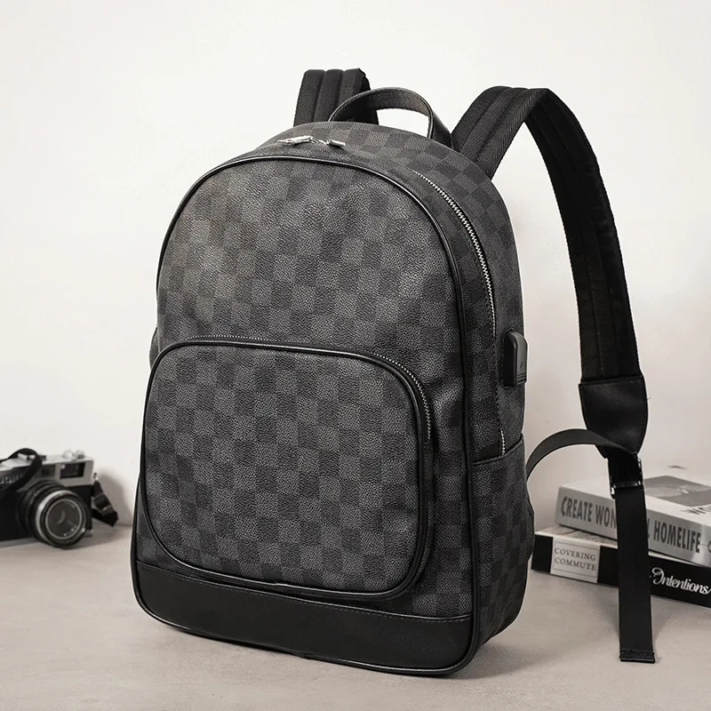 a cuadros de sintética, mochila para ordenador portátil, mochilas escolares de viaje para adolescentes, mochila de gran capacidad para hombres, mochilas de viaje|Mochilas| - AliExpress