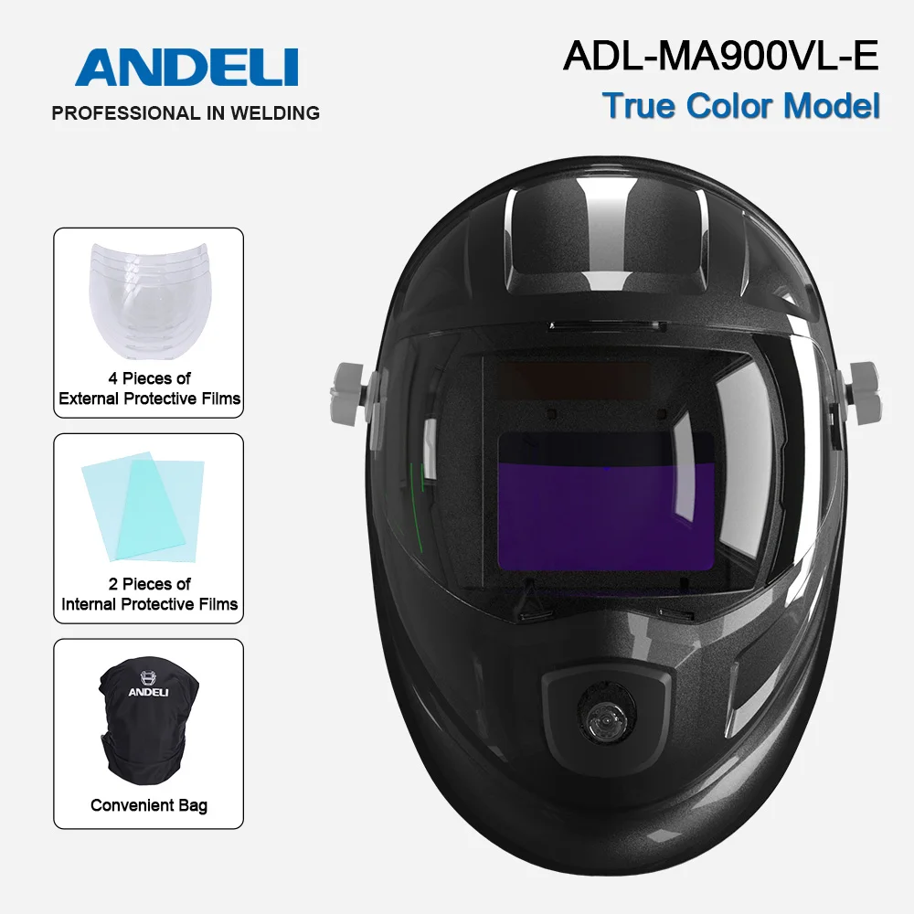 ANDELI Auto Darkening Welding Helmet Adjustable Range True Color Large View Welding Mask with Welding Cutting home depot welding rods Welding & Soldering Supplies