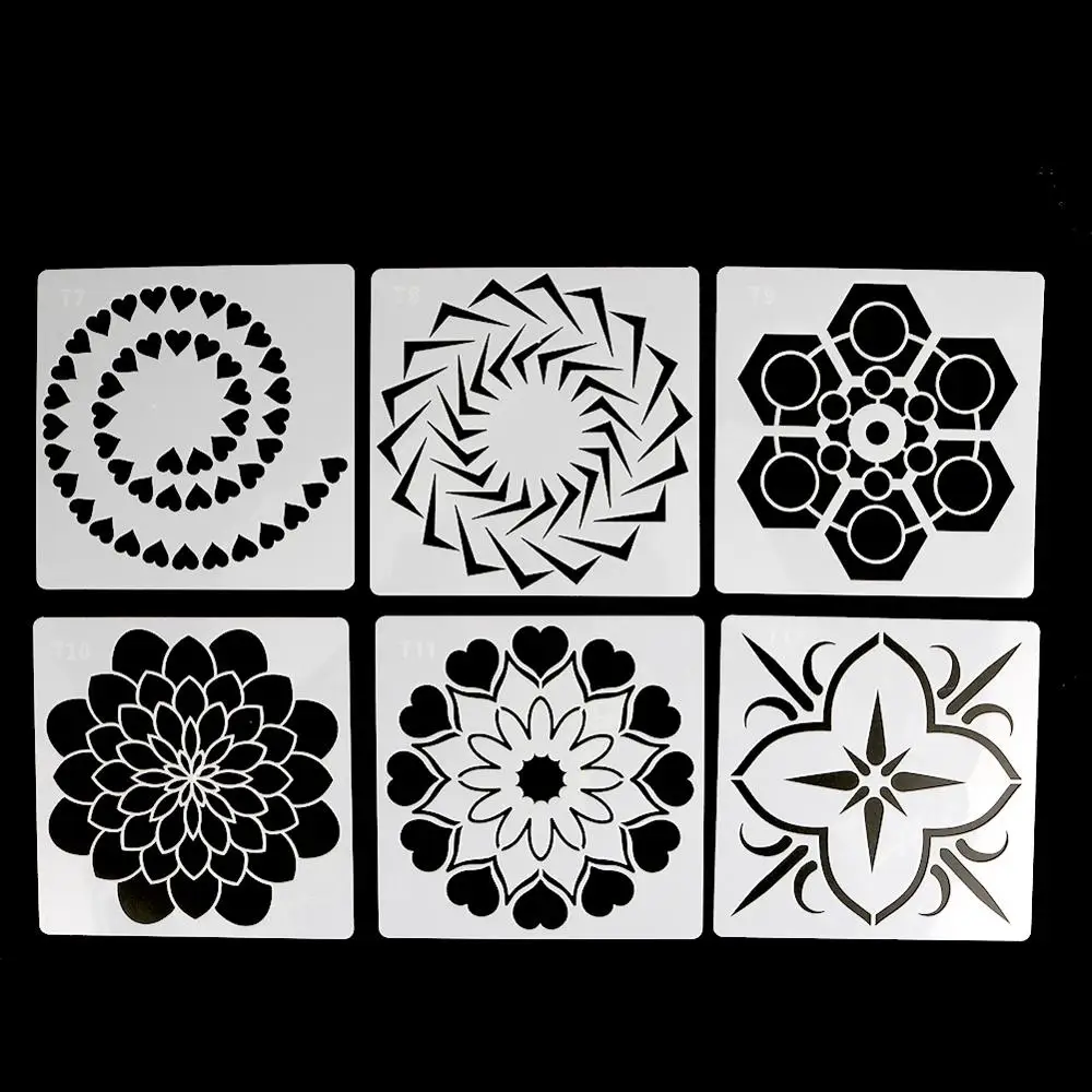 8 Pack 6 x 6 Inch Mandala Stencils, Reusable Painting Drawing Mandala  Stencils Template for Stones Floor Wall Tile Fabric Wood - AliExpress