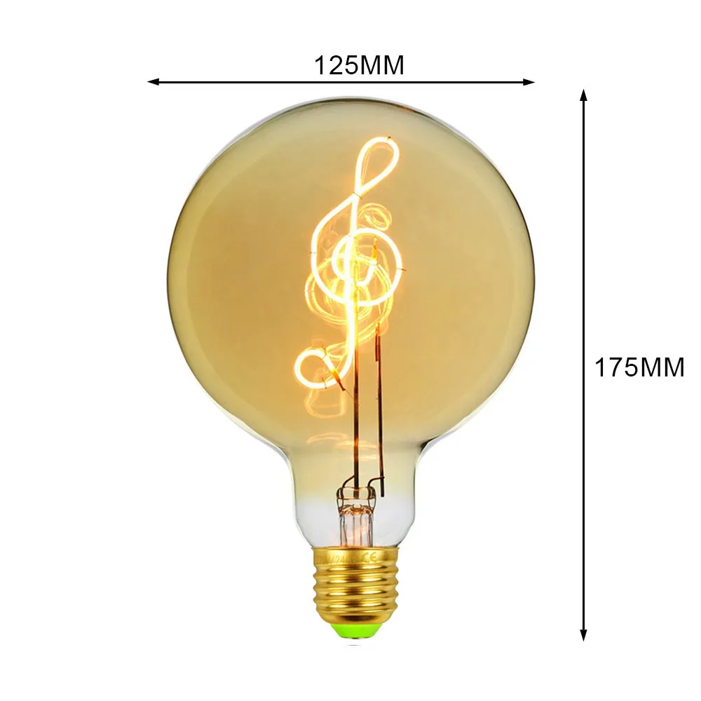 G125Note Марочные шарики edison домашняя декоративная светодиодная лампа накаливания 4 Вт с регулируемой яркостью G125Love Home Yes Note Copid's Arrow настольная лампа - Испускаемый цвет: G125Note