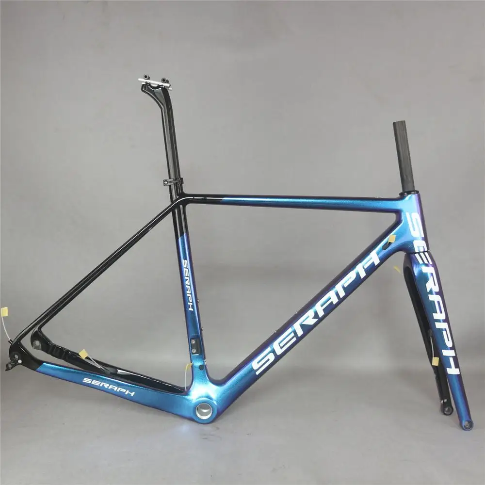 Seraph пользовательские Хамелеон краски BSA и BB30 toray углеродного волокна T700 гравий велосипед рама GR029 - Цвет: Синий