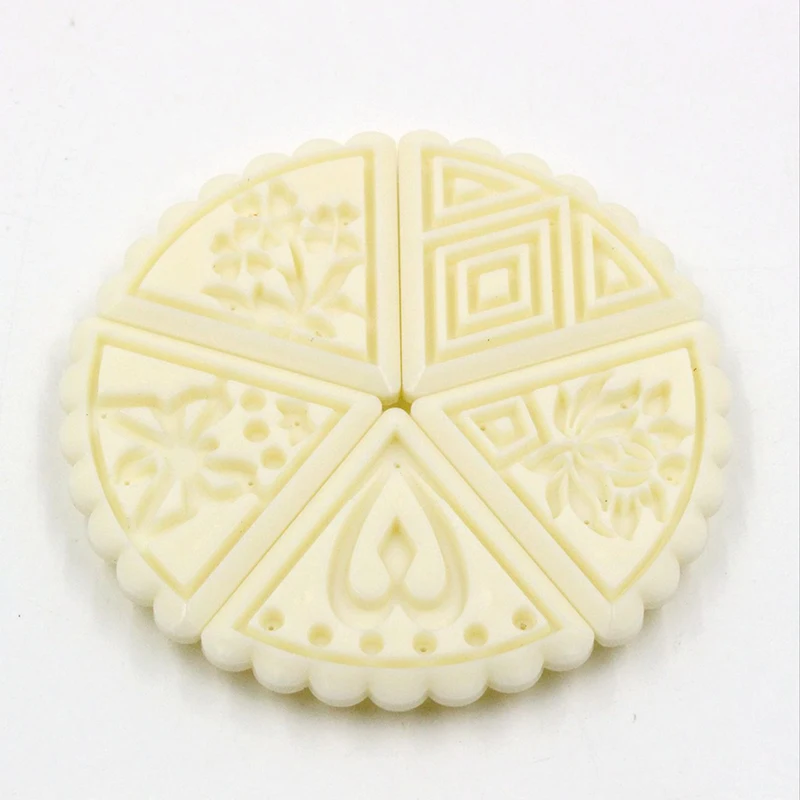 Mooncake прессформы с 5 штампами цветок треугольной формы украшения инструменты для выпечки DIY печенье JS21