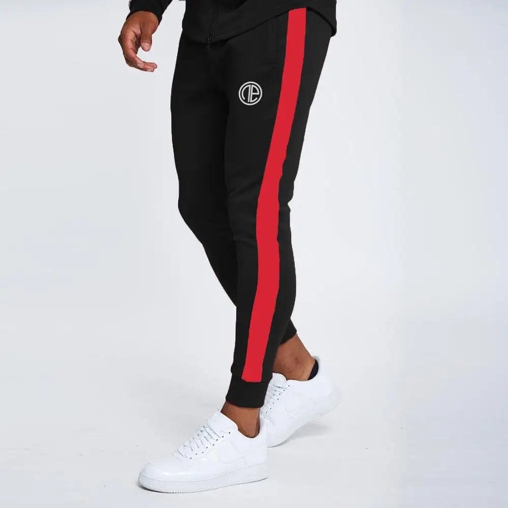 Black and red Новинка, весна-осень, фирменные спортивные мужские спортивные штаны, спортивные штаны, высокое качество, штаны для бодибилдинга - Цвет: Black and red