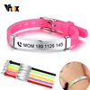 Vnox personalizar las pulseras de identificación del bebé de los niños de acero inoxidable del timón de silicona suave NOMBRE DE EMERGENCIA personalizado de los niños y niñas ► Foto 1/6