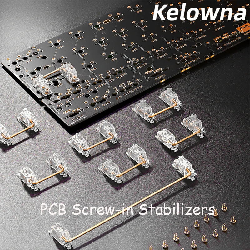 Kelowna PCB Stabilizer Screw-in Stabilizers Transparent Gold-Plated 6.25u Customized Mechanical Keyboard PCB Screw-in Stabilizer cheap computer keyboard Keyboards