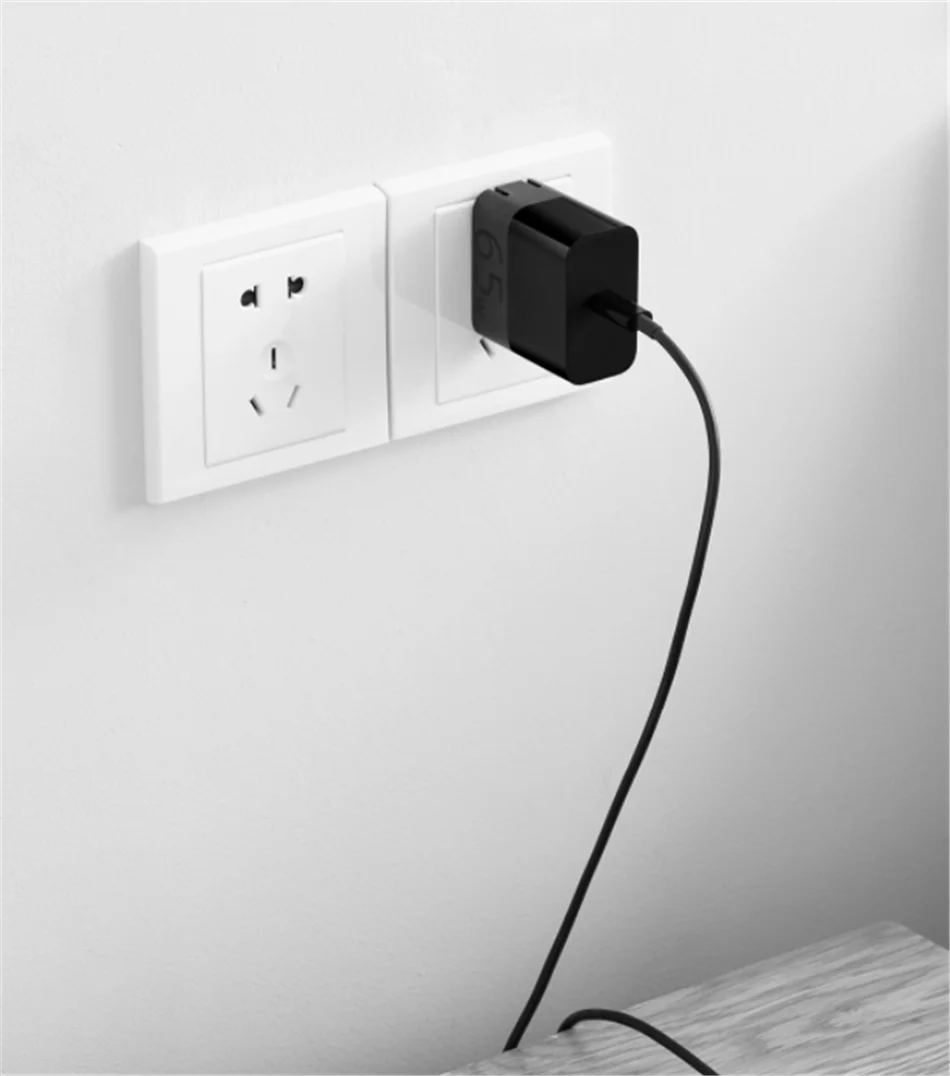 Xiaomi ZMI USB-C адаптер питания 65 Вт портативный Быстрый зарядный складной pin с USB-C кабель для передачи данных для мобильного телефона компьютера