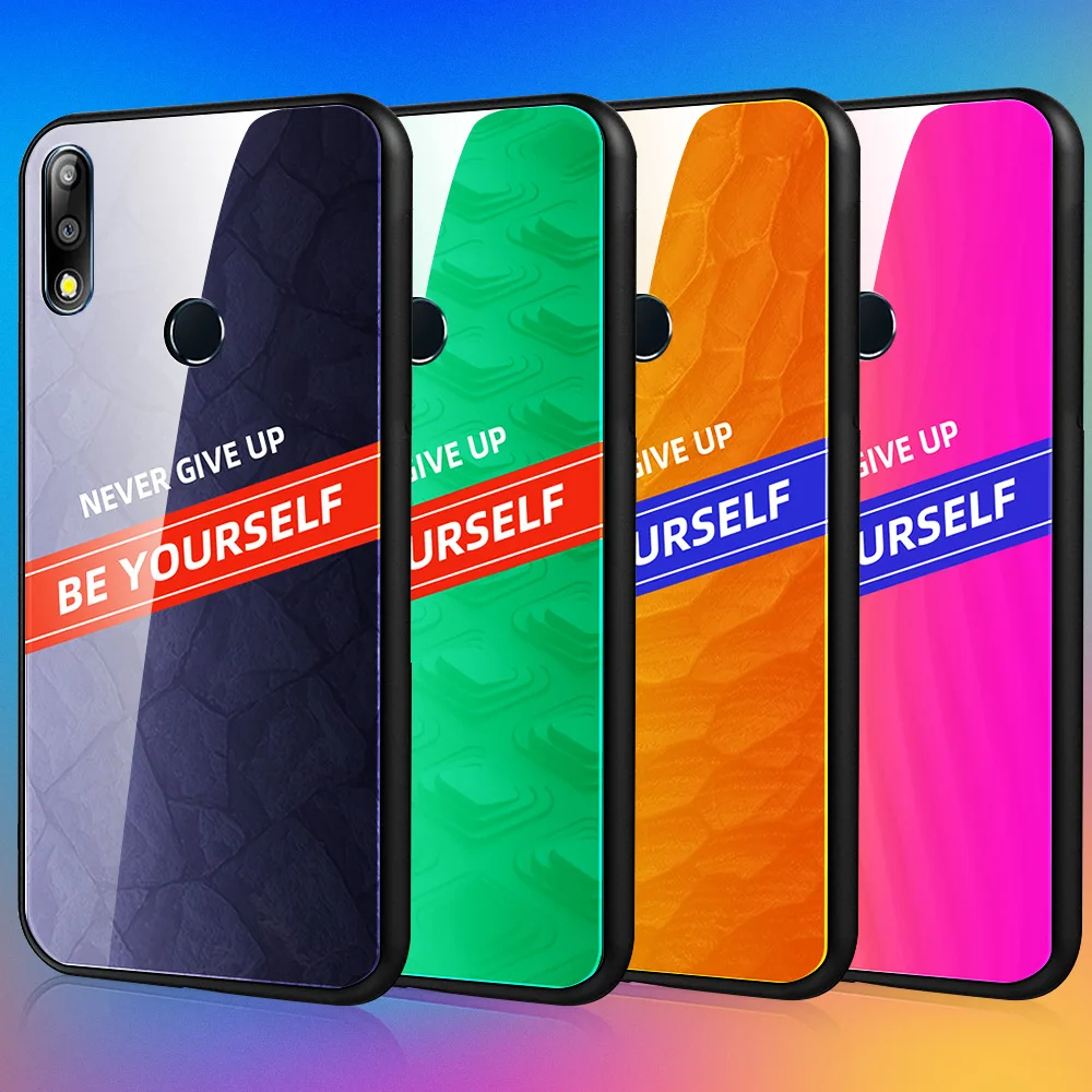 Чехол для Asus Zenfone Max Pro M2 ZB633KL ZB631KL M1 ZB601KL ZB602K со словами из закаленного стекла