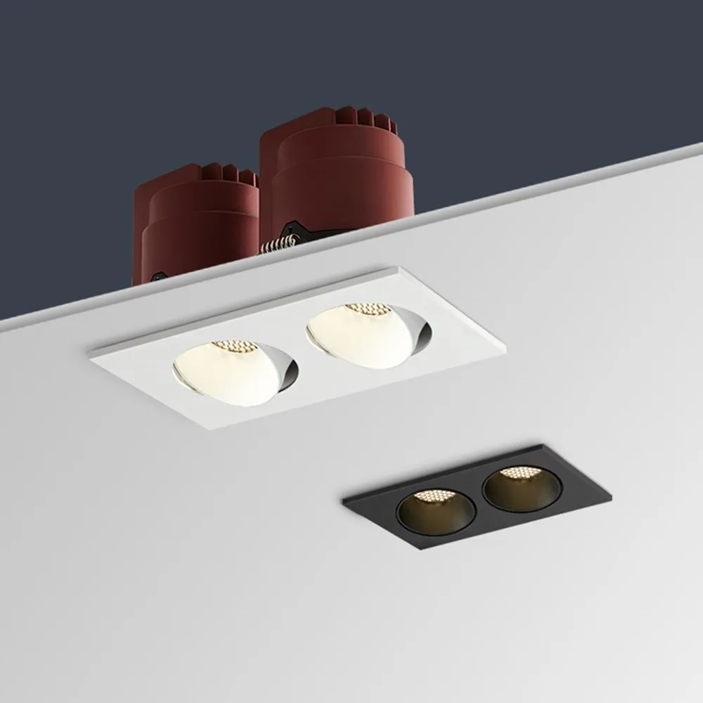 

Recessed Led Ceiling Light Honeycomb Led Downlight Square Double Head Ceiling Led Lamp 14W 24W 30W Dimmable High Brightness Lamp