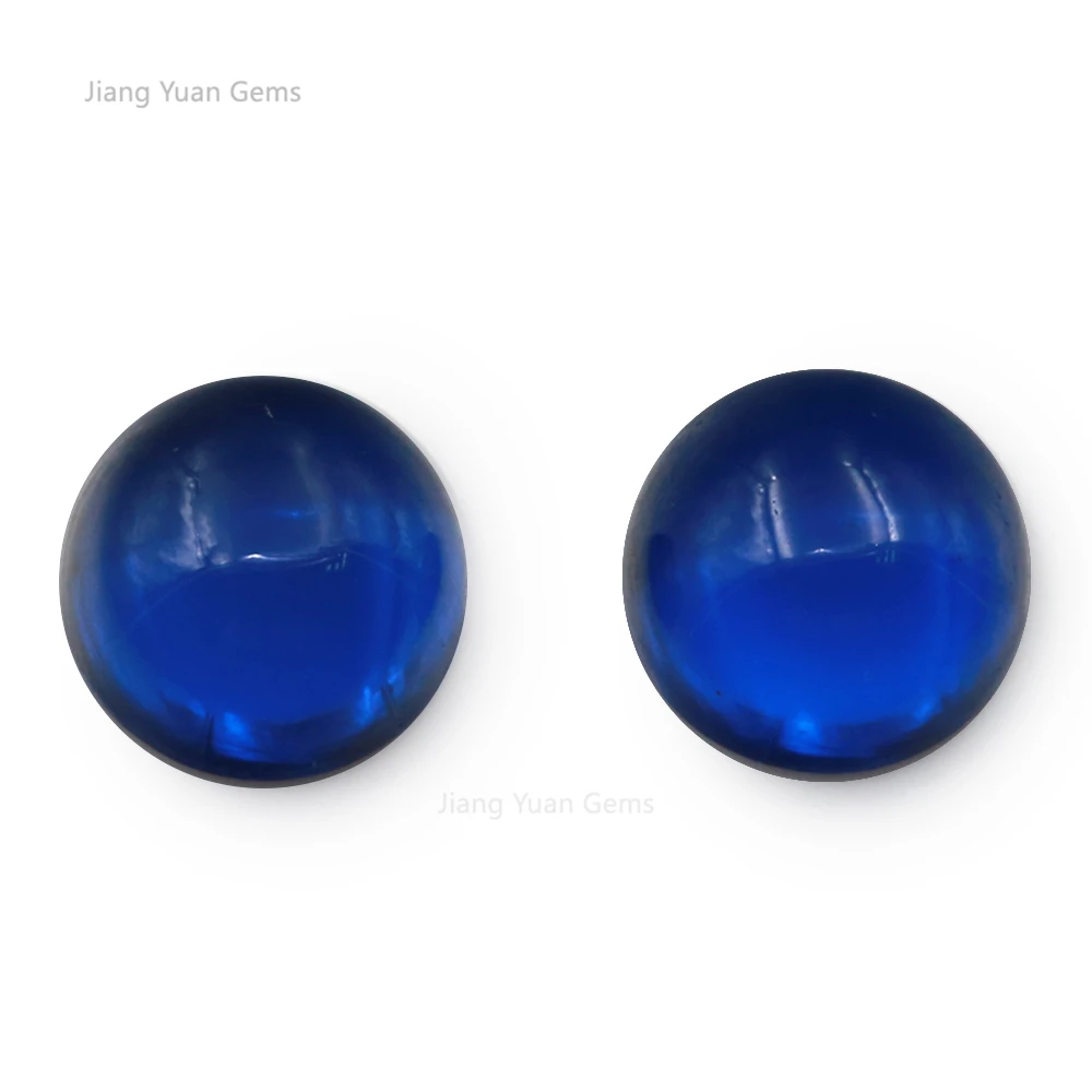 Größe 3.0 ~ 10,0mm 113# Runde Form Cabochon Blau Stein Synthetische Spinell Für Schmuck Machen – Detail 2