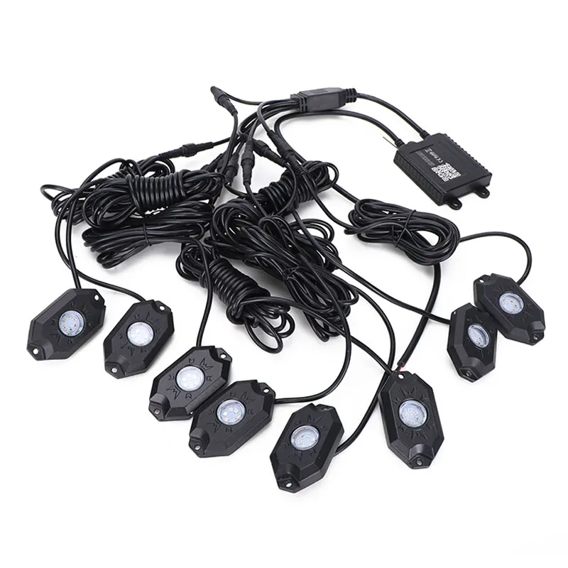 Супер яркое приложение bluetooth управление 4 Pods/8 Pods светодиодный водонепроницаемый Рок свет RGB многоцветный Музыка мигающий рок светодиодный свет