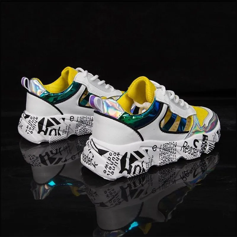 

Mhysa 2019 Fashion Graffiti Sneakers Women New Women Vulcanize Shoes Platform Breathable Women Flats Female Chunky Sneakers L645