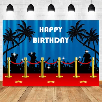 

Neoback Hollywood Theme Backdrop Happy Birthday Background Photography Red Carpet Vip Photography Backdrops