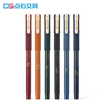 

6 pcs/pack Retro Color Quick Drying Gel Pen Signature Pen Escolar Papelaria School Office Supply Promotional Gift