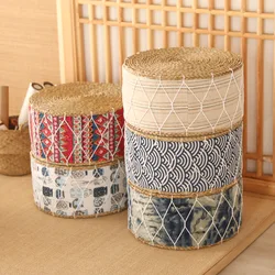 Taburete redondo para el hogar, sofá creativo de ratán, taburete para niños sentado en el suelo, mesa de té, muebles de sala de estar