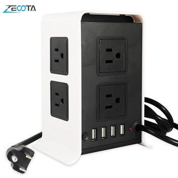 

Tower Regleta Enchufe Power Strip Vertical Electrical Socket Surge Protector US Plug Outlet Adaptors Switch 6ft Extension Cord