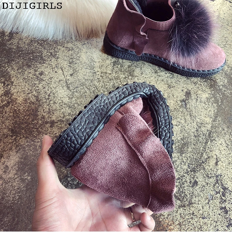 Модные женские зимние ботинки из коровьей замши; женская зимняя обувь; ботильоны на меху; botas Mujer