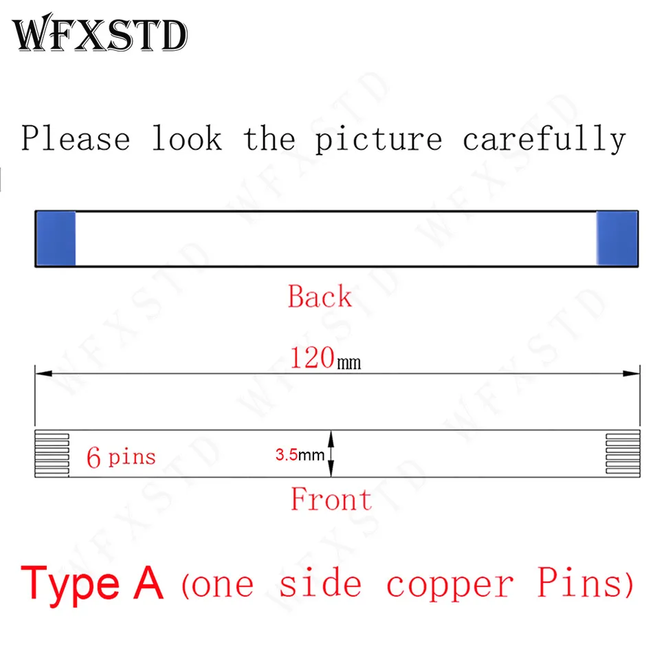 12cm 3.5mm 6pins Type A New Flex cable AWM 20624 80C 60V VW-1 Same Side Copper Pins Contact | Компьютеры и офис