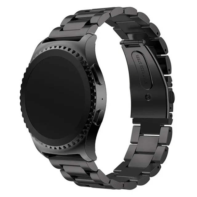 black 20 22 мм классический металлический ремешок из нержавеющей стали для samsung gear S3 S2 легко заменяет спортивный ремешок для samsung gear S3 S2 - Цвет ремешка: black