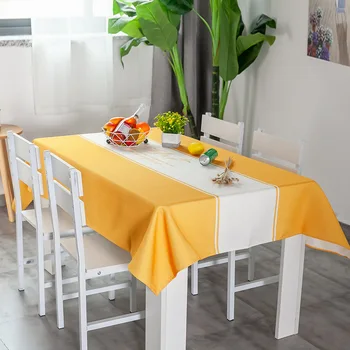 

Nordic-Style Wash-Free Waterproof Oil-Proof Cotton Linen Crafts Table Cloth Coffee Table Fashion Rectangular Placemat