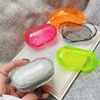 

Clear Neon Case For Samsung Galaxy Buds Buds+ Plus Fluorescence Diamond Pattern Hard PC Wireless Earphone Protector Cover Cases