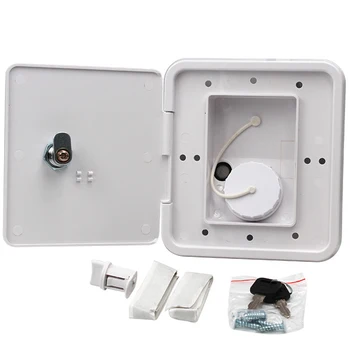 

Water Intake Parts Gravity Inlet Square RV Trailer Hatch Cover Lockable Caravan Universal Accessories With Keys Plastic Threaded