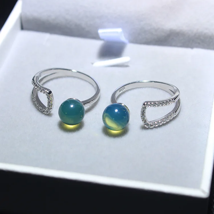 Кольцо из натурального серебра 925 пробы, инкрустированное синим янтарем, кольца из натурального янтаря, Женское кольцо из серебра 925 пробы, кольца 925 пробы