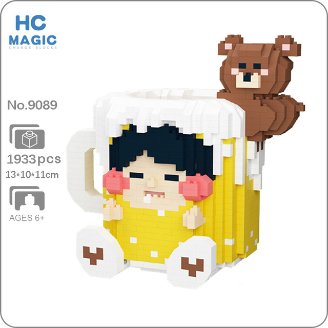 Drink Bubble Milk Tea Beer Juice Cup Mug Animal Pen Container 3D Mini Diamond Blocks Bricks Building ToyChildren no Box