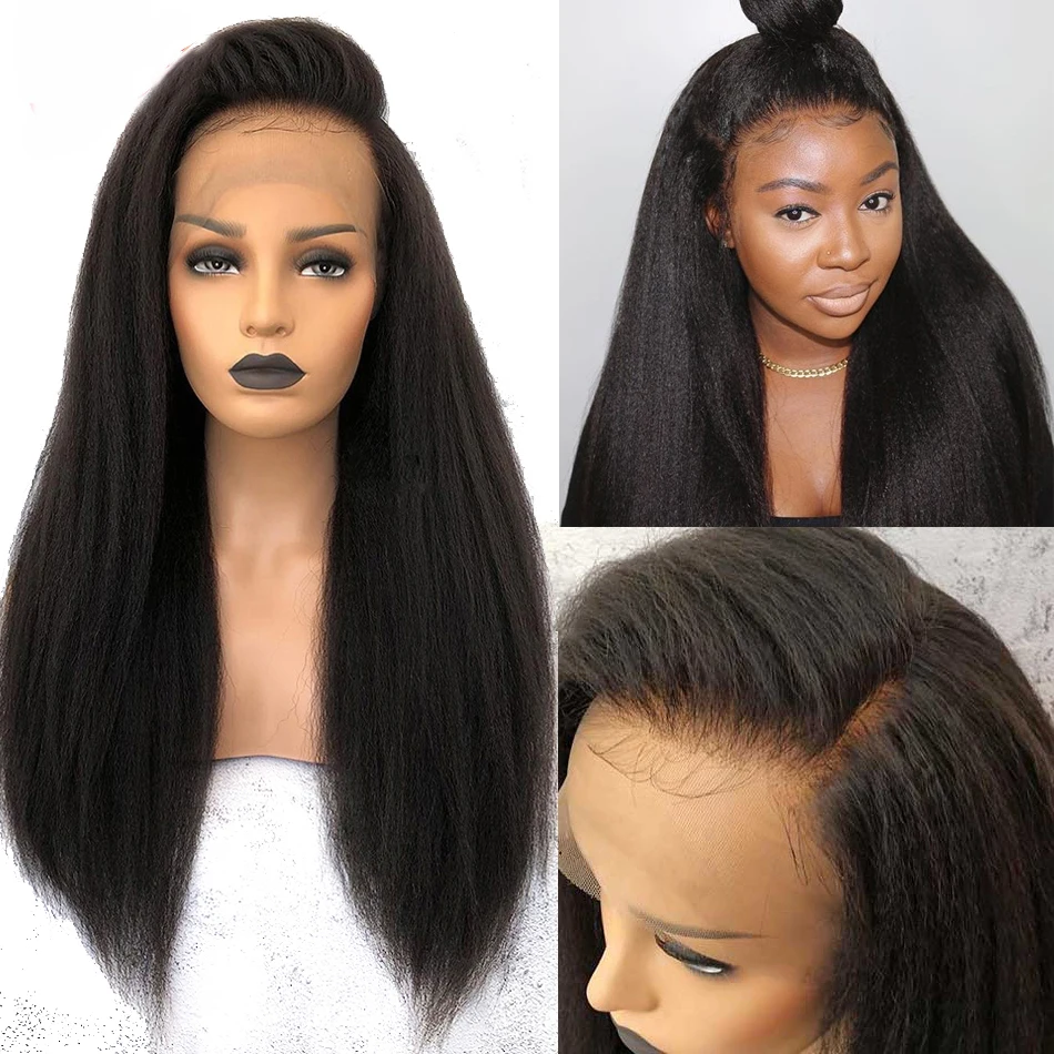 Кудрявый прямой парик 13*4 фронта шнурка человеческих волос парики BEAUDIVA Remy