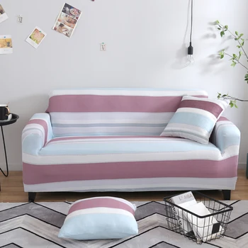 

Purple Armchair Corner Sofa Covers For Living Room Stripes 2 and 3 Places Couch Adjustable Sofa Chaise Cover Lounge