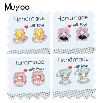 

2020 New Cartoon Lolita Girls Stud Earring Lovely Dress Acrylic Earrings Handamde Epoxy Resin Transparent Jewelry For Girl