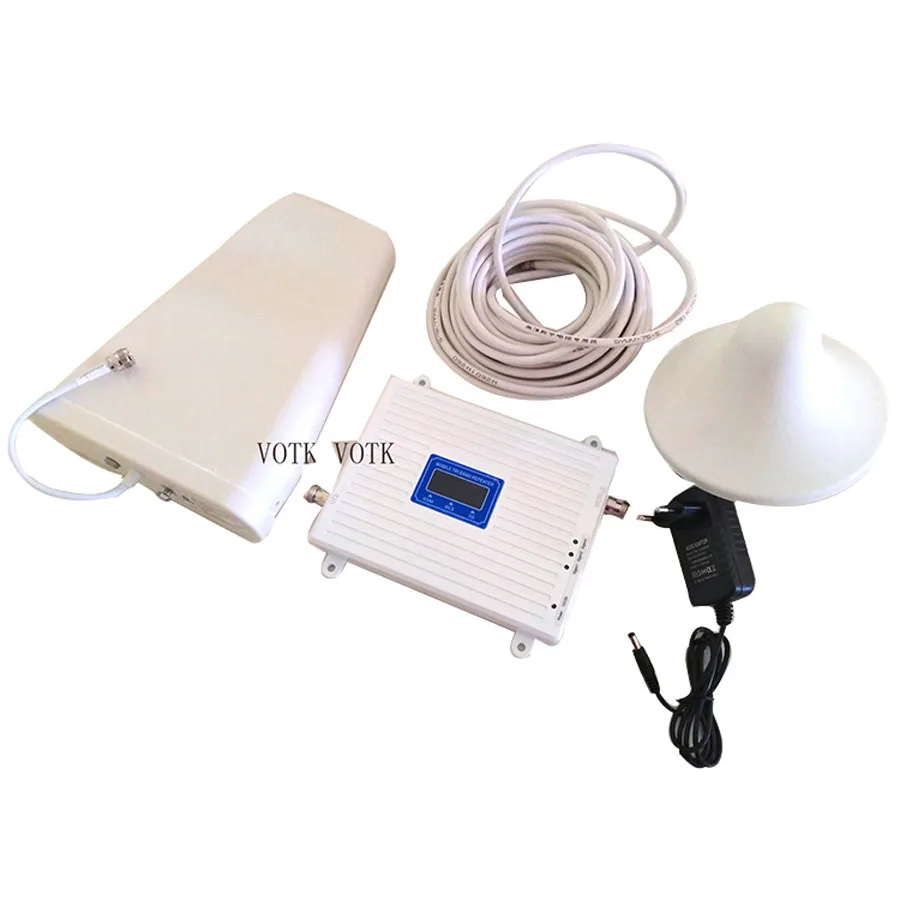 

VOTK GSM DCS 3G tri band signal booster! mobile 2G 3G 4G signal repeater 900 1800 2100 MHZ signal amplifier