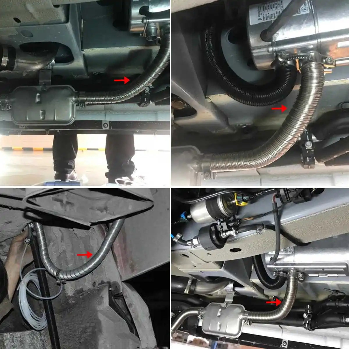 150cm 24mm Dual-layer Car Air Diesel Heater Ducting Exhaust Pipe w/End Cap  Stainless Steel For Webasto Eberspacher - AliExpress