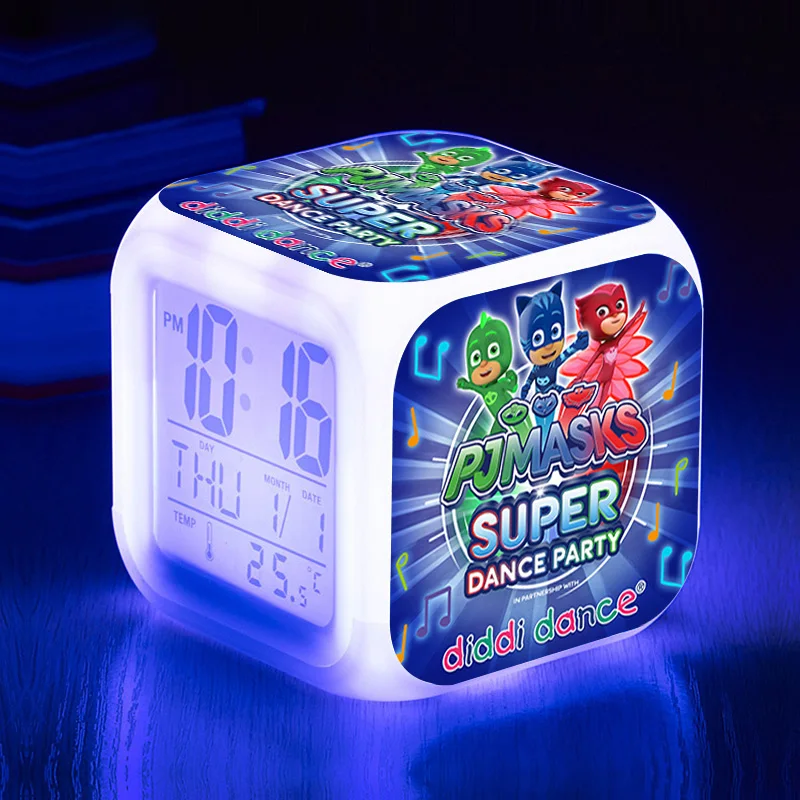 Pj Masks СВЕТОДИОДНЫЙ Красочный ночной Светильник с мультяшным рисунком, будильник, кошачий патруль, овлетка, Гекко, Pj Mask Juguete, часы, игрушки для детей, подарок на день рождения