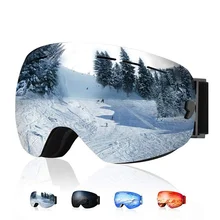 Лыжные очки с защитой от запотевания UV400, большие Лыжные маски, очки для катания на лыжах, мужские и женские велосипедные солнцезащитные очки