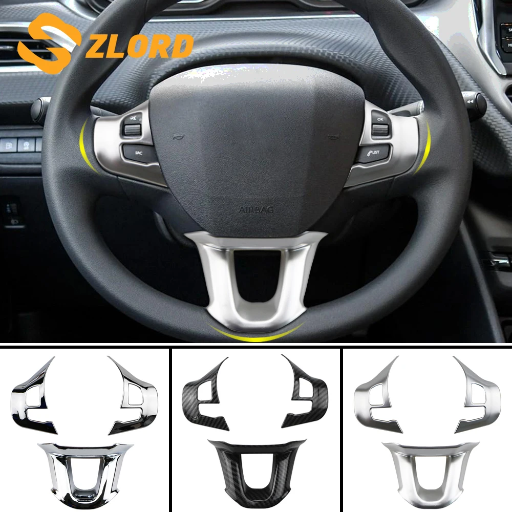 Zlord 3 шт./компл. Рулевое колесо украшения накладка Стикеры подходит для Peugeot 2008 208 308
