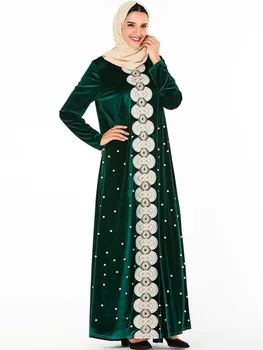 

Modest Fashion Elegant Abaya Turkey Abaya Dubai Vestidos For Lovers 9263 Dress Women's Embroidery Long Skirt No Headscarf