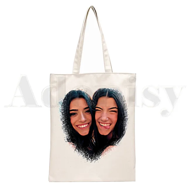 Ice Coffee Splatter Charli Damelio Harajuku Anime Handbags Shoulder Bags Casual Shopping Girls Handbag Women Elegant Canvas Bag K