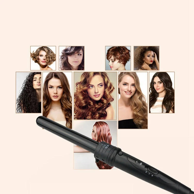 Curling Iron 5 In 1 Hair Curler Curling Wand Set Interchangeable Ceramic Barrels With Heat Resistant Glove