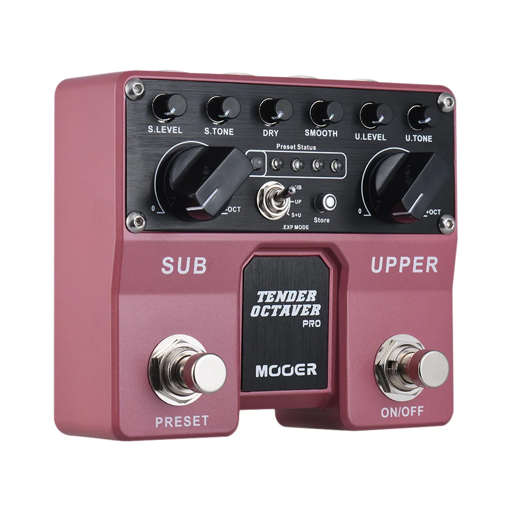 

TENDER OCTAVER Pro Octave Guitar Effect Pedal Sub & Upper Octaves 4 User Presets with Dual Footswitches
