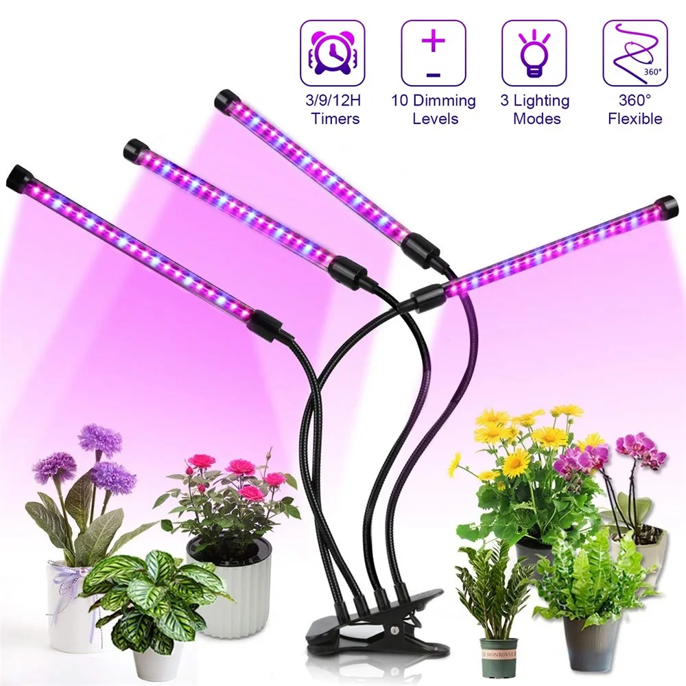 

LED Grow Light Timer Phyto Lamp For Plants Full Spectrum USB Grow Light With Control For Indoor Plant Vegetable Seedings