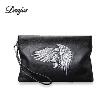

Genuine Leather Handy Bag For Mens Day Clutches Bag Male HandBag Natural Cowhide Business Phone Daily Bag